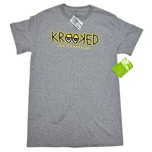 Krooked Skateboards Men's Grey T-shirt Size Small